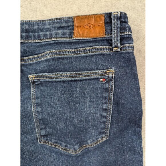 Tommy Hilfiger Jeans Womens 10 Tribeca Straight Ankle Logo Side Tape Stretch - Picture 10 of 16
